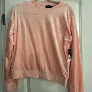NWT Velour Juicy Couture Light Pink Crew Neck Sweater